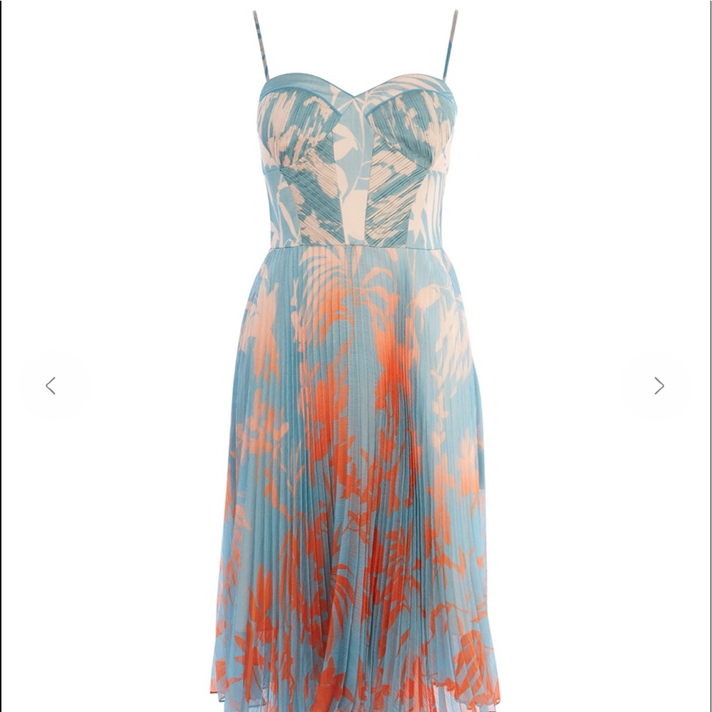 Karen Millen pleated Palm Ombre Dress